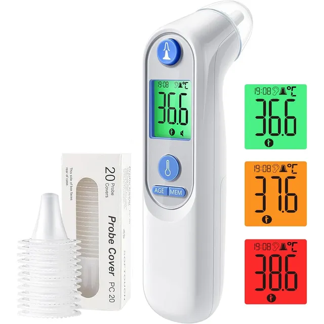 Viproud Thermomètre auriculaire numérique FC-IR109 – Blanc